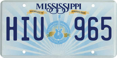 MS license plate HIU965