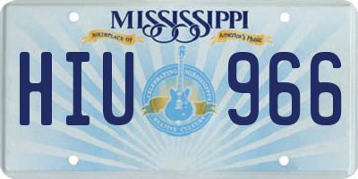 MS license plate HIU966