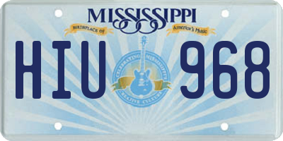 MS license plate HIU968