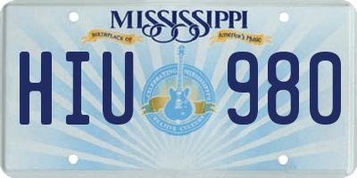 MS license plate HIU980