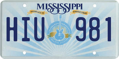 MS license plate HIU981