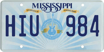 MS license plate HIU984