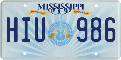 MS license plate HIU986
