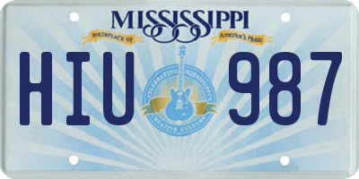 MS license plate HIU987