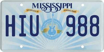 MS license plate HIU988