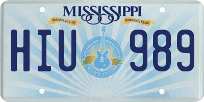 MS license plate HIU989