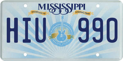 MS license plate HIU990