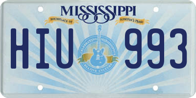 MS license plate HIU993