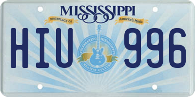 MS license plate HIU996