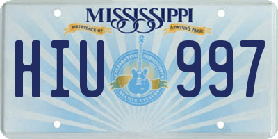 MS license plate HIU997