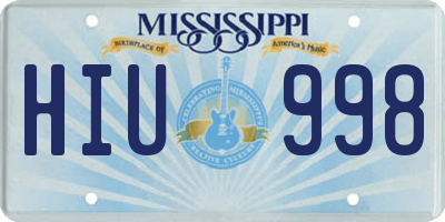 MS license plate HIU998