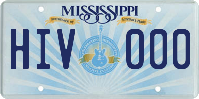 MS license plate HIV000