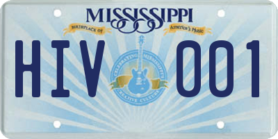 MS license plate HIV001