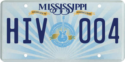 MS license plate HIV004