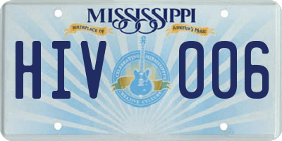 MS license plate HIV006