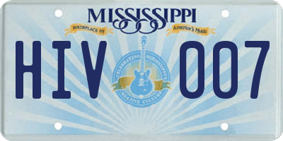 MS license plate HIV007