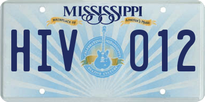 MS license plate HIV012