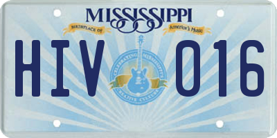 MS license plate HIV016