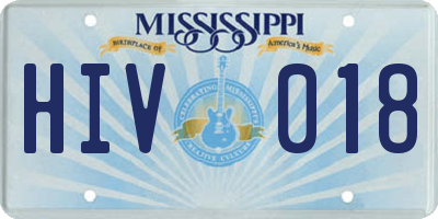MS license plate HIV018