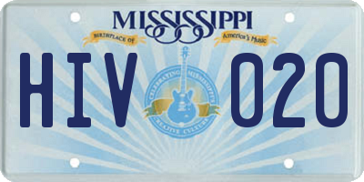 MS license plate HIV020