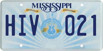 MS license plate HIV021