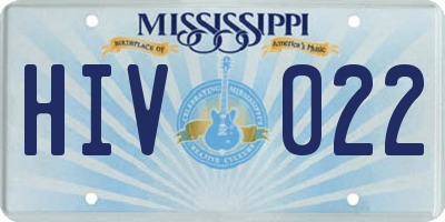 MS license plate HIV022