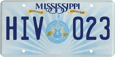 MS license plate HIV023
