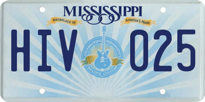 MS license plate HIV025