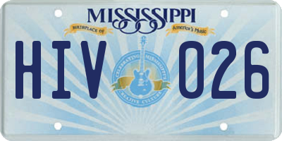 MS license plate HIV026