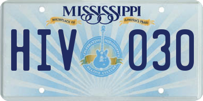 MS license plate HIV030