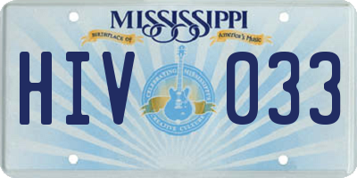 MS license plate HIV033