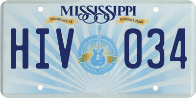 MS license plate HIV034
