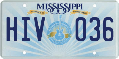 MS license plate HIV036