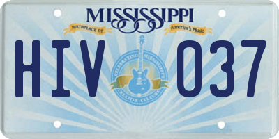 MS license plate HIV037