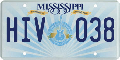 MS license plate HIV038
