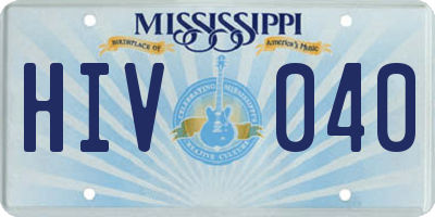 MS license plate HIV040