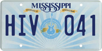 MS license plate HIV041