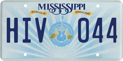 MS license plate HIV044