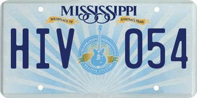 MS license plate HIV054