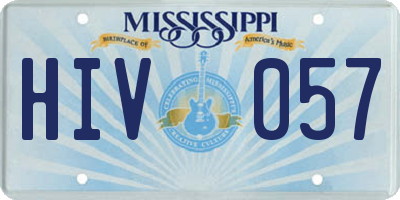 MS license plate HIV057