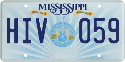 MS license plate HIV059