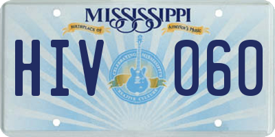MS license plate HIV060
