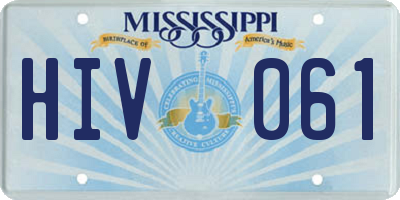 MS license plate HIV061