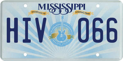 MS license plate HIV066