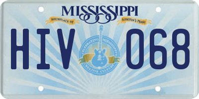 MS license plate HIV068