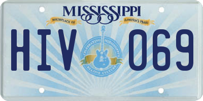 MS license plate HIV069