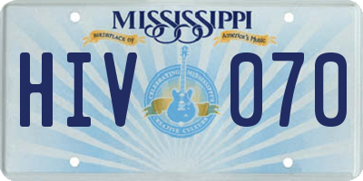 MS license plate HIV070