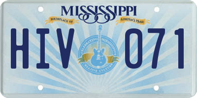 MS license plate HIV071