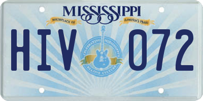 MS license plate HIV072