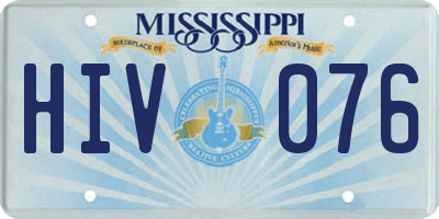 MS license plate HIV076